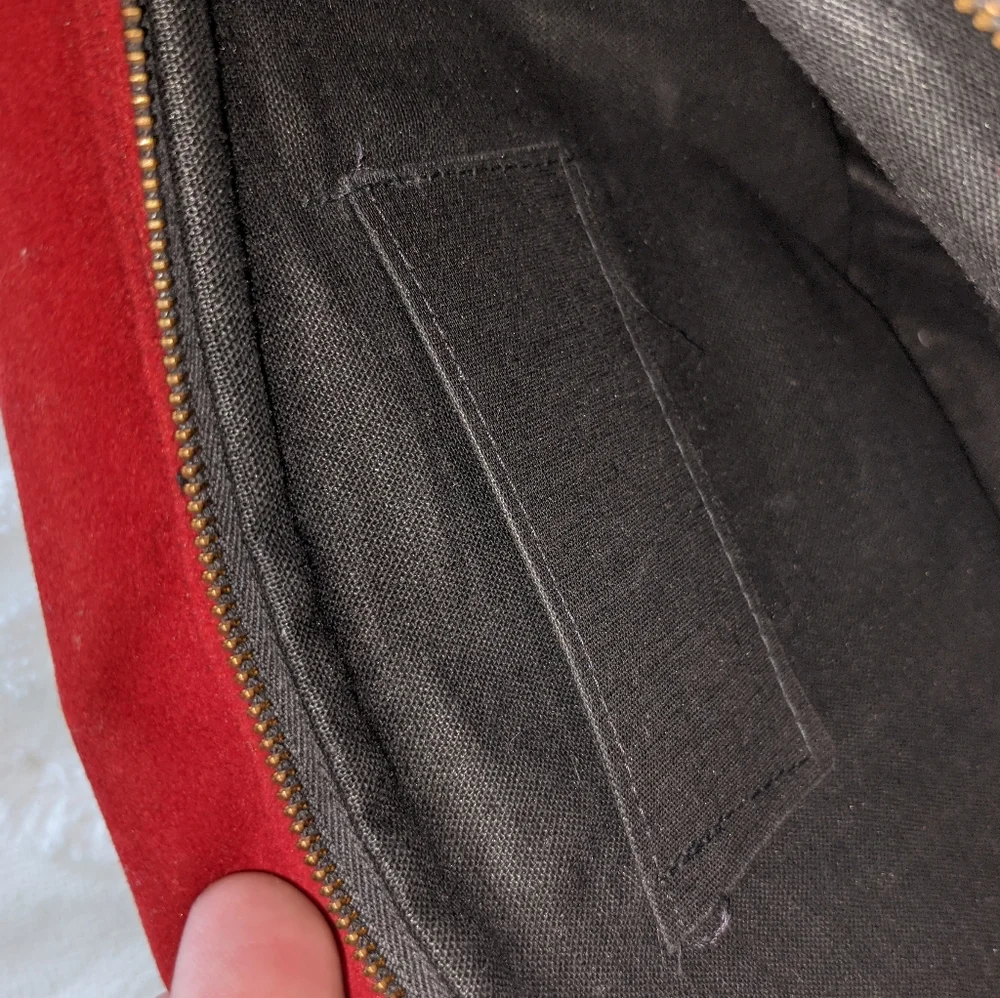VTG Serval Red Suede Bag